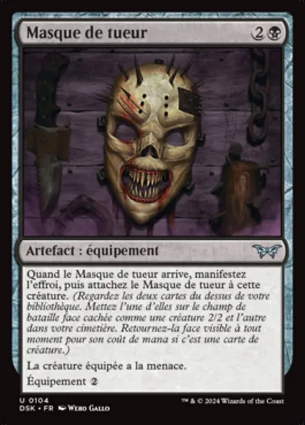 Masque de tueur, carte Magic DSK 104 — extension Duskmourn: House of Horror