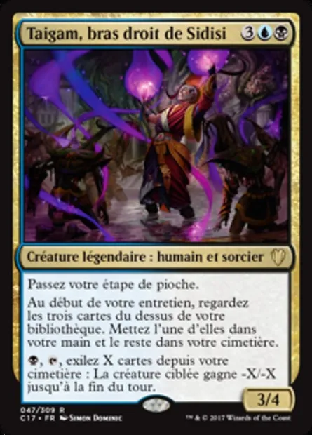 Taigam, bras droit de Sidisi, carte Magic C17 47 — extension Commander 2017