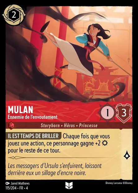 Mulan - Ennemie de l'envoutement, carte Disney Lorcana CH4-115 — extension Le Retour d'Ursula