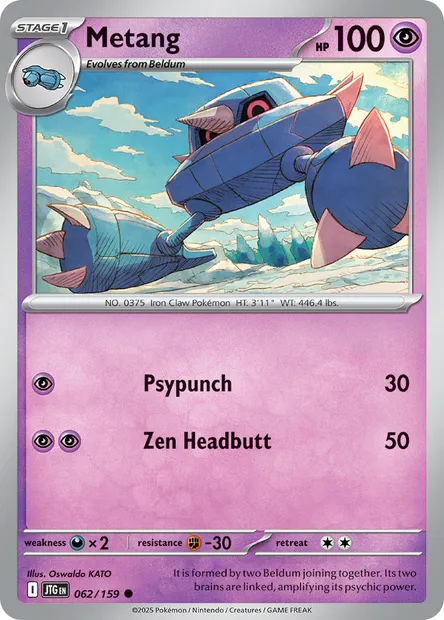 Metang, Pokémon card JTG 062 — Journey Together set