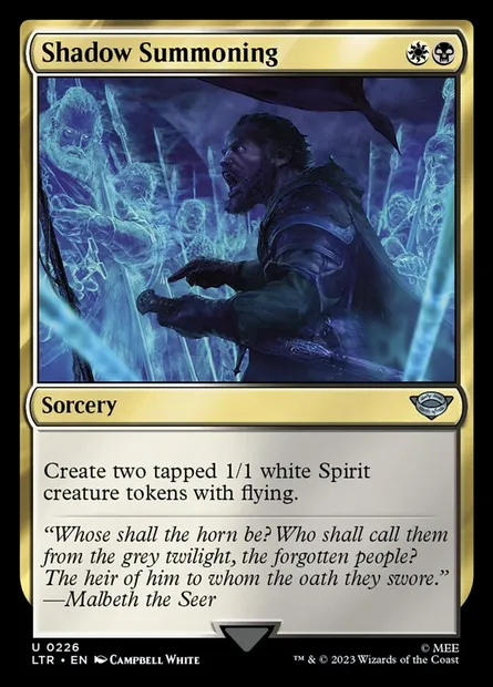 Shadow Summoning, Magic card LTR 226 — The Lord of the Rings: Tales of Middle-earth set