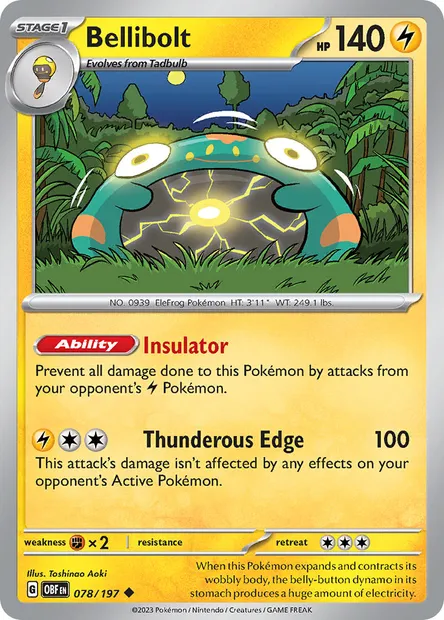 Bellibolt, Pokémon card OBF 078 — Obsidian Flames set
