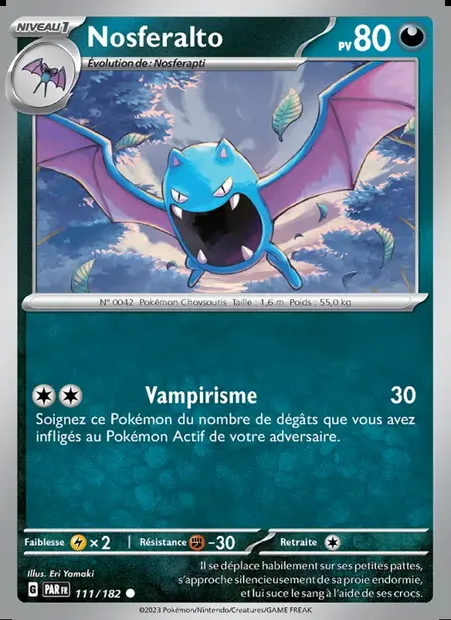 Nosferalto, carte Pokémon PAR 111 — extension Faille Paradoxe