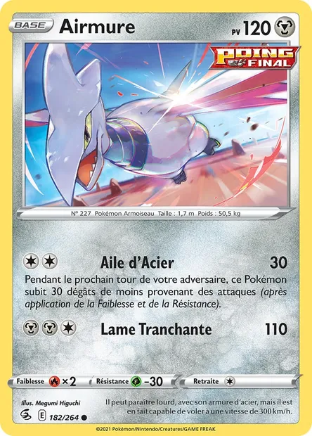 Airmure, carte Pokémon FST 182 — extension Poing de Fusion