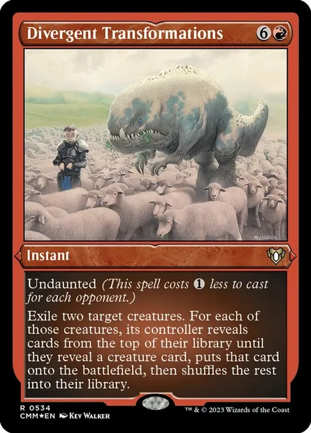 Divergent Transformations, Magic card CMM 534 — Commander Masters set