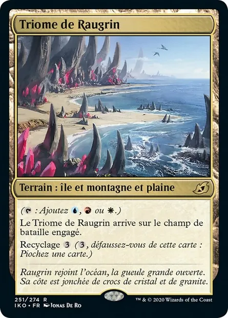 Triome de Raugrin, carte Magic IKO 251 — extension Ikoria: Lair of Behemoths