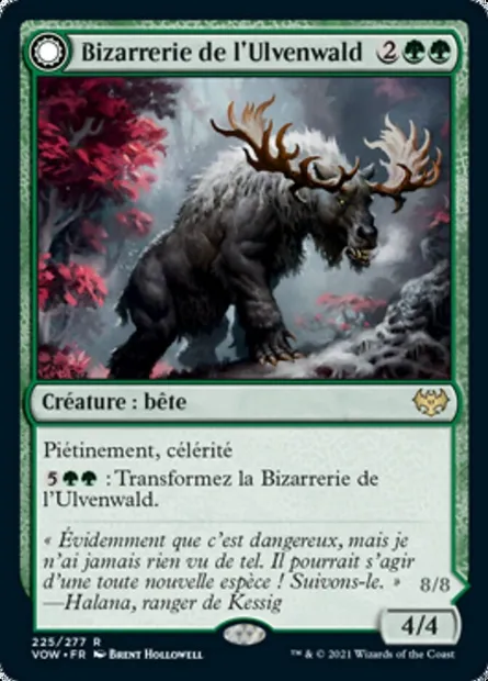 Bizarrerie de l'Ulvenwald // Béhémoth de l'Ulvenwald, carte Magic VOW 225 — extension Innistrad : noce écarlate
