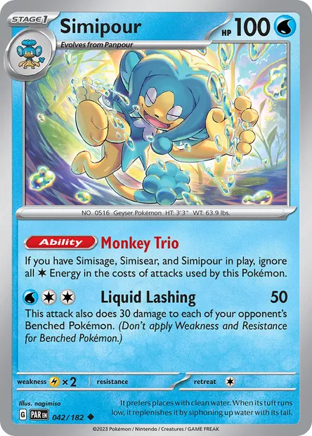 Simipour, Pokémon card PAR 042 — Paradox Rift set