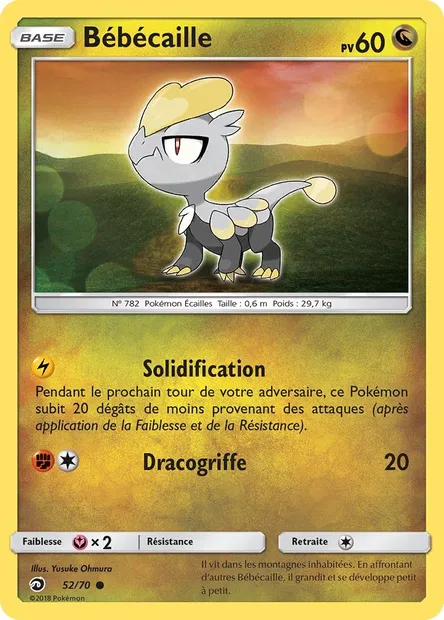 Bébécaille, carte Pokémon DRM 52 — extension Majesté Des Dragons