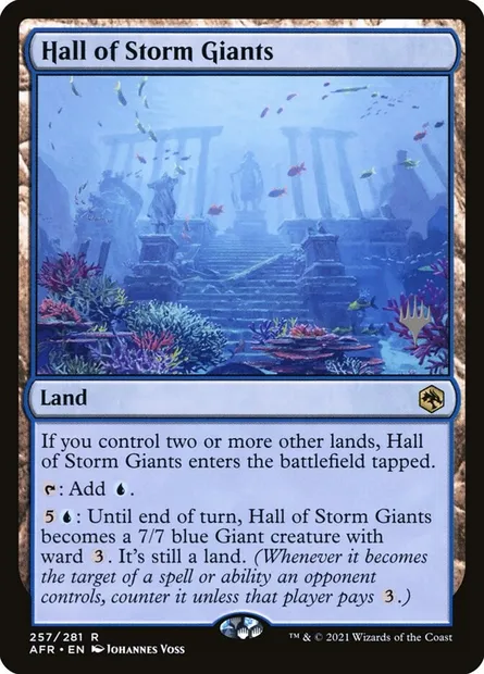Halle des géants des tempêtes, carte Magic PAFR 257p — extension Adventures in the Forgotten Realms Promos