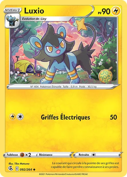 Luxio, carte Pokémon FST 92 — extension Poing de Fusion