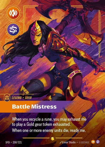 Battle Mistress, Riftbound card SFD 250 — Spiritforged set
