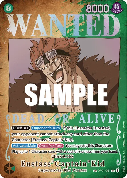Eustass"Captain"Kid, One Piece card OP01-051 — ROMANCE DAWN set