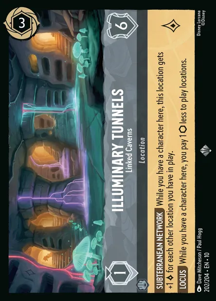 Illuminary Tunnels - Linked Caverns, Disney Lorcana card CH10-202 — Whispers in the Well set