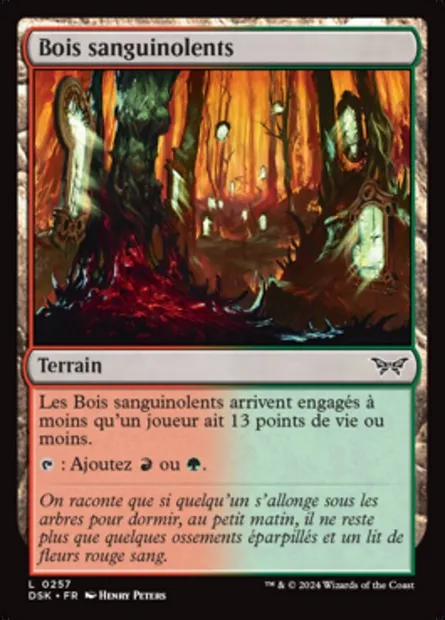 Bois sanguinolents, carte Magic DSK 257 — extension Duskmourn: House of Horror