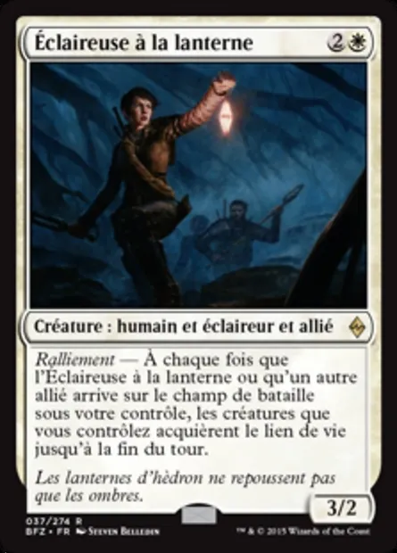 Éclaireuse à la lanterne, carte Magic BFZ 37 — extension La bataille de Zendikar