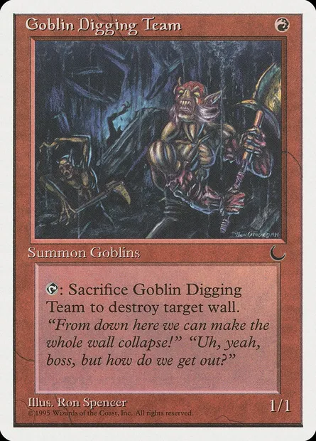 Equipe de minage gobeline, carte Magic CHR 49 — extension Chronicles