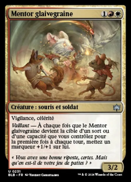 Mentor glaivegraine, carte Magic BLB 231 — extension Bloomburrow