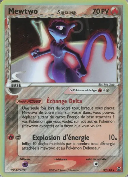 Mewtwo δ, carte Pokémon DS 12 — extension EX Espèces Delta