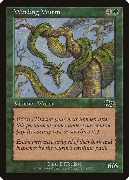 Winding Wurm, Magic card USG 285 — Urza's Saga set