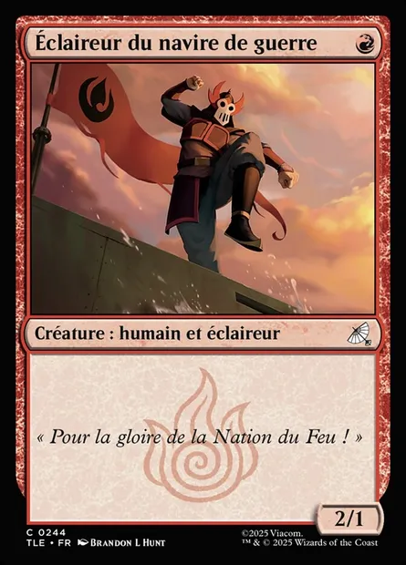 Éclaireur du navire de guerre, carte Magic TLE 244 — extension Avatar: The Last Airbender Eternal