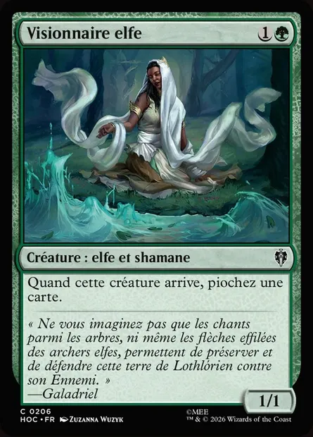 Visionnaire elfe, carte Magic HOC 206 — extension The Hobbit Eternal