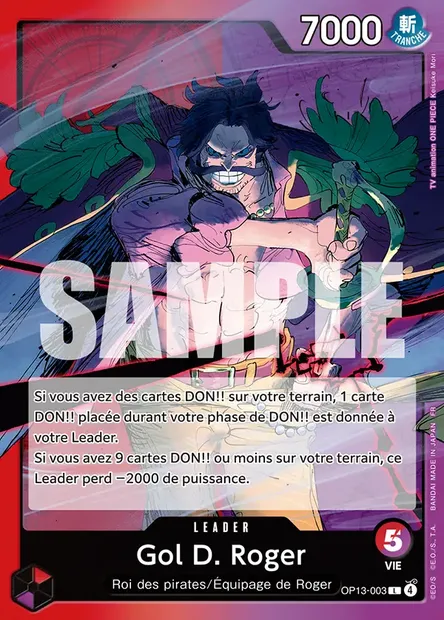 Gol D. Roger, carte One Piece OP13-003 — extension SUCCESSEURS