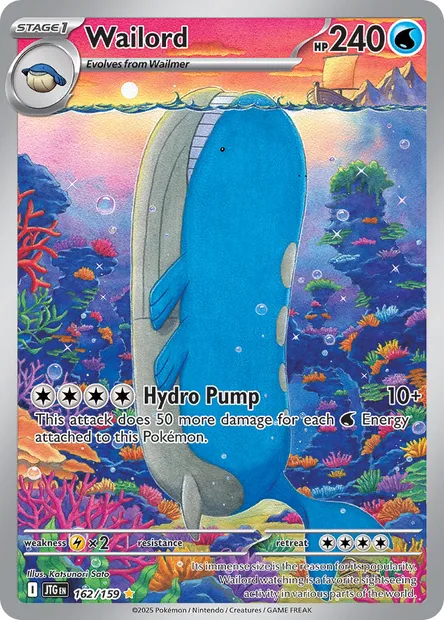 Wailord, Pokémon card JTG 162 — Journey Together set