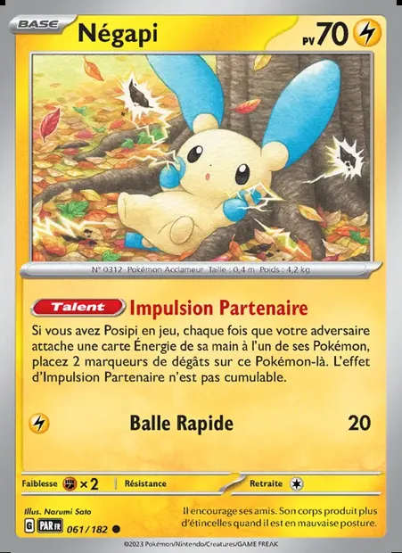 Négapi, carte Pokémon PAR 061 — extension Faille Paradoxe