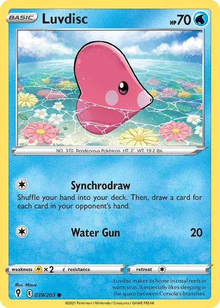 Luvdisc, Pokémon card EVS 39 — Evolving Skies set