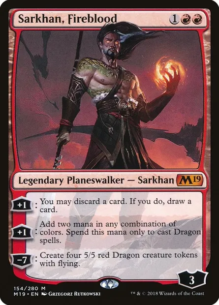 Sarkhan, Fireblood, Magic card M19 154 — Core Set 2019 set