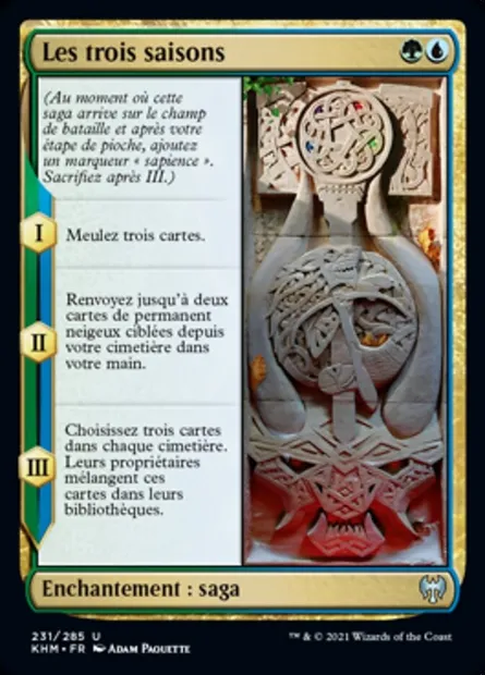 Les trois saisons, carte Magic KHM 231 — extension Kaldheim