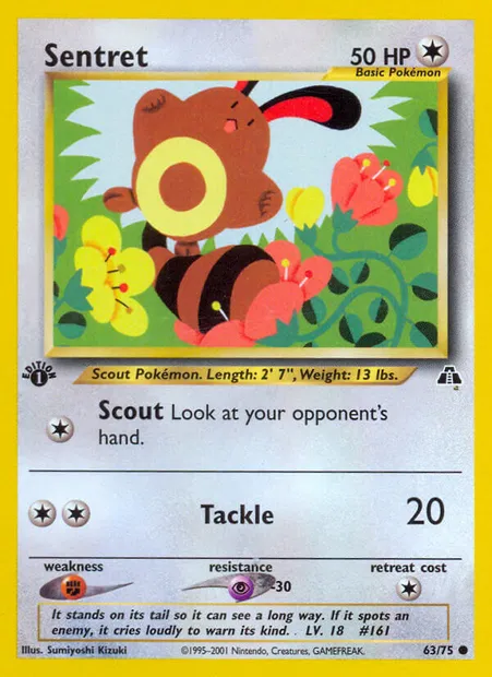 Sentret, Pokémon card ND 63 — Neo Discovery set