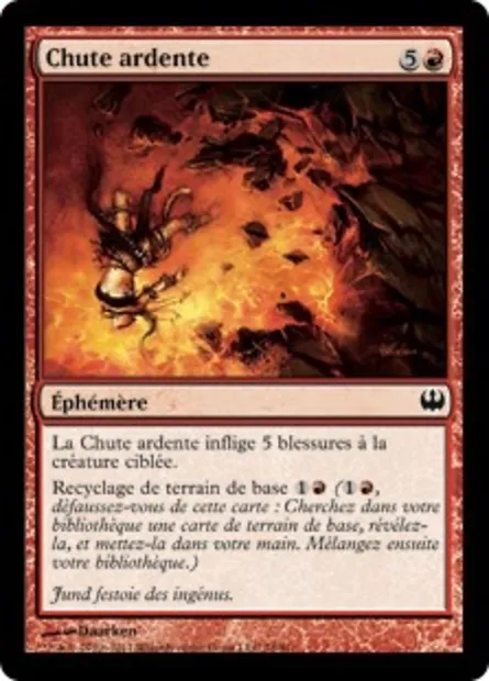 Chute ardente, carte Magic DDG 76 — extension Duel Decks: Knights vs. Dragons