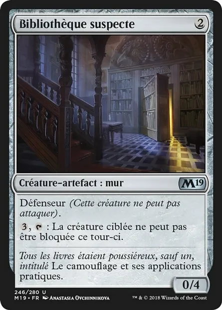 Bibliothèque suspecte, carte Magic M19 246 — extension Core Set 2019