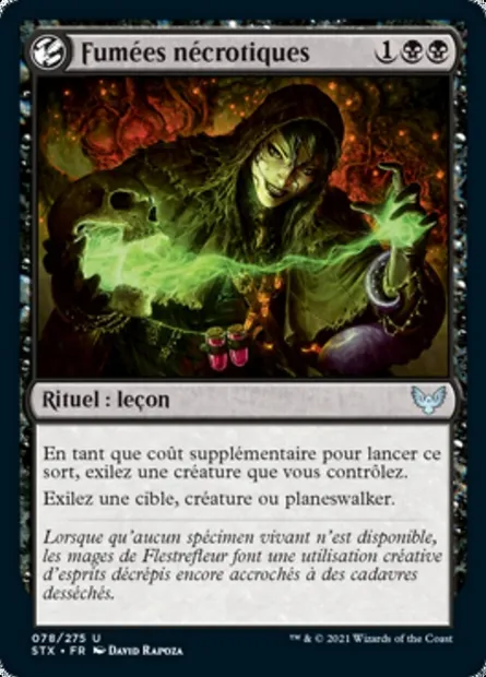 Fumées nécrotiques, carte Magic STX 78 — extension Strixhaven: l'Académie des Mages