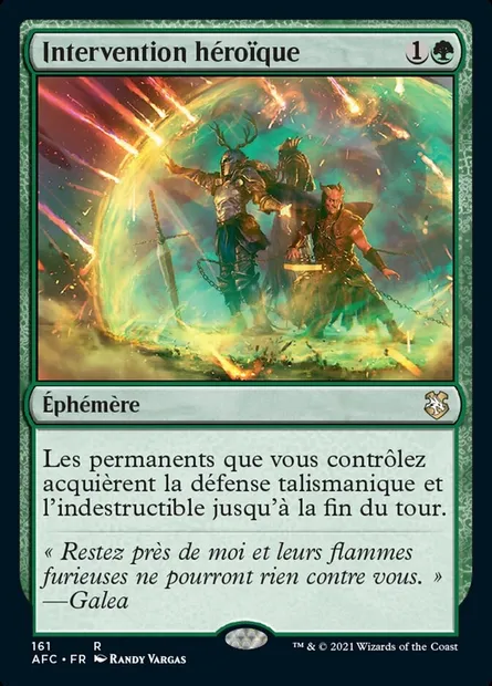 Intervention héroïque, carte Magic AFC 161 — extension Forgotten Realms Commander