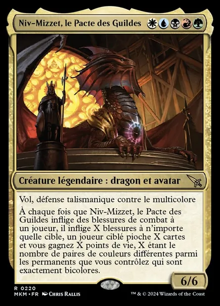 Niv-Mizzet, le Pacte des Guildes, carte Magic MKM 220 — extension Murders at Karlov Manor