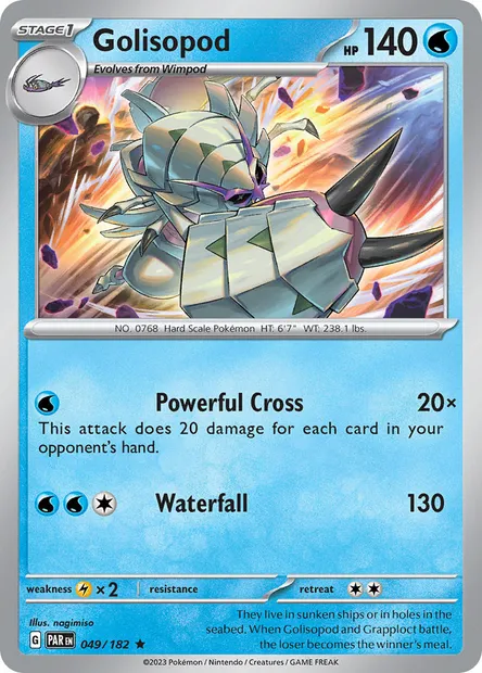 Golisopod, Pokémon card PAR 049 — Paradox Rift set