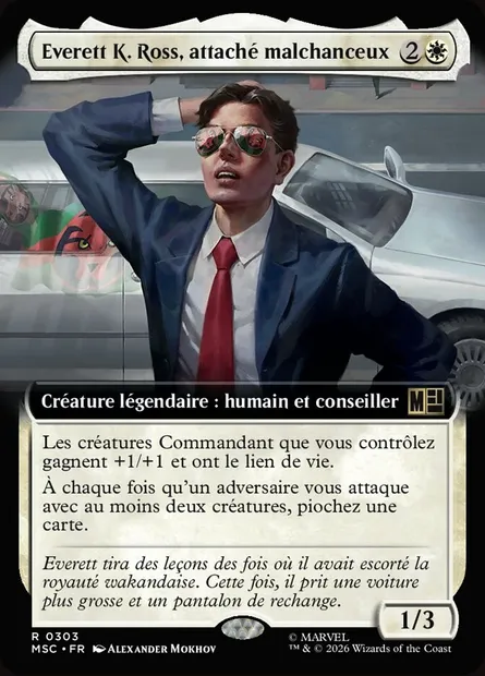 Everett K. Ross, attaché malchanceux, carte Magic MSC 303 — extension Marvel Super Heroes Commander