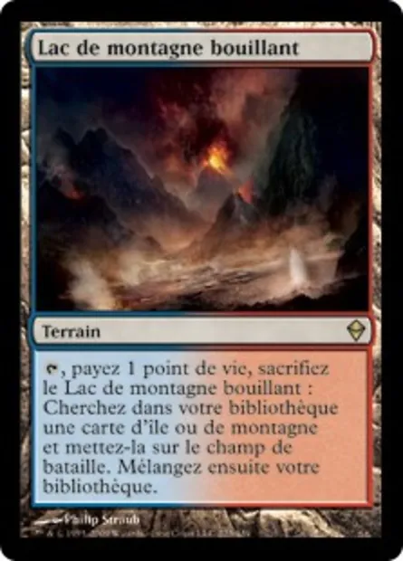 Lac de montagne bouillant, carte Magic ZEN 223 — extension Zendikar