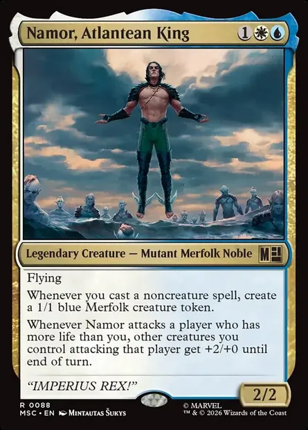 Namor, Atlantean King, Magic card MSC 88 — Marvel Super Heroes Commander set