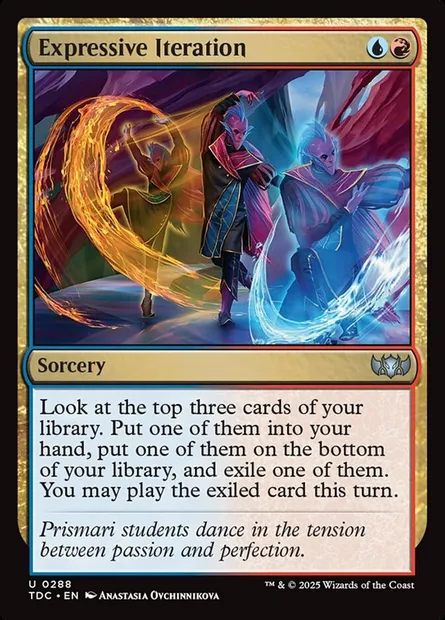 Expressive Iteration, Magic card TDC 288 — Tarkir: Dragonstorm Commander set