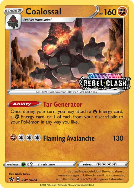 Coalossal, Pokémon card SWSH 024 — SWSH Black Star Promos set