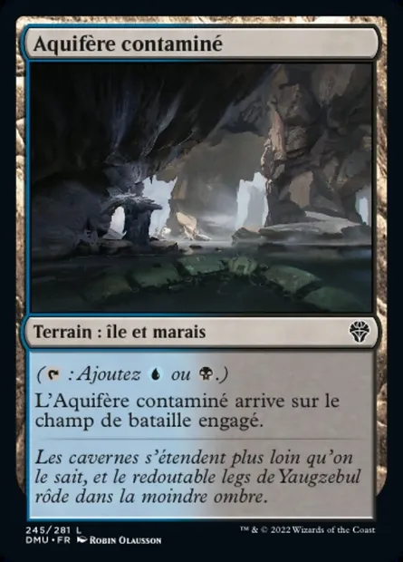 Aquifère contaminé, carte Magic DMU 245 — extension Dominaria Uni