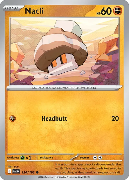 Nacli, Pokémon card PAL 120 — Paldea Evolved set