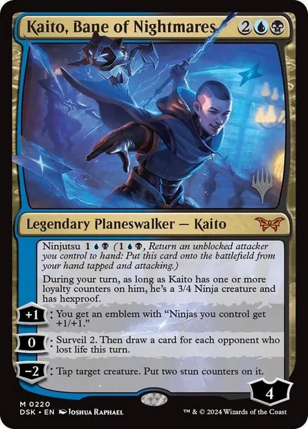 Kaito, Bane of Nightmares, Magic card PDSK 220p — Duskmourn: House of Horror Promos set