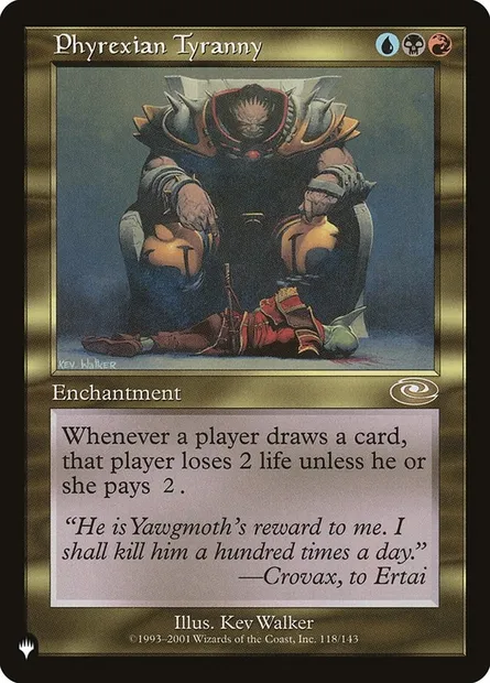 Phyrexian Tyranny, Magic card PLS 118 — The List set