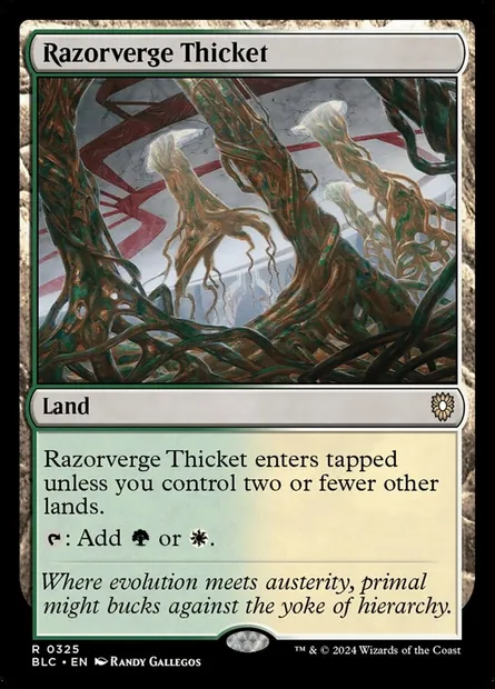 Razorverge Thicket, Magic card BLC 325 — Bloomburrow Commander set