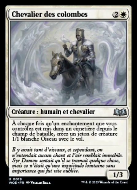 Chevalier des colombes, carte Magic WOE 19 — extension Wilds of Eldraine
